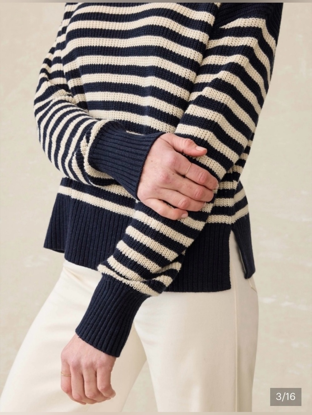 Miramar Linen Crewneck in Lighthouse Point - Picture 3 of 9